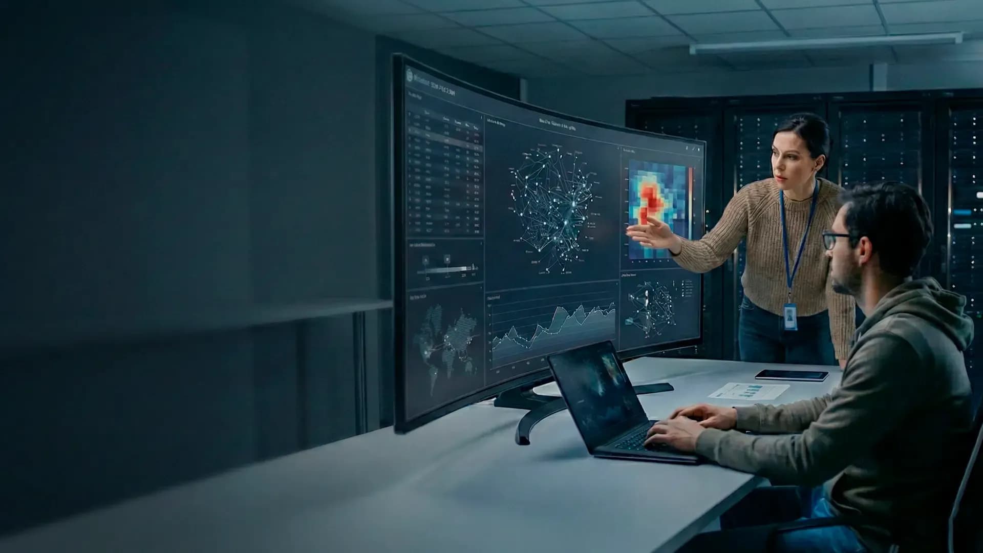 Equipo analizando datos y visualizaciones para la construcción de observatorios turísticos.